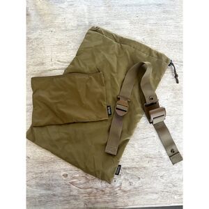 Hartmann khaki green shoe laundry travel drawstring bag pouch and strap